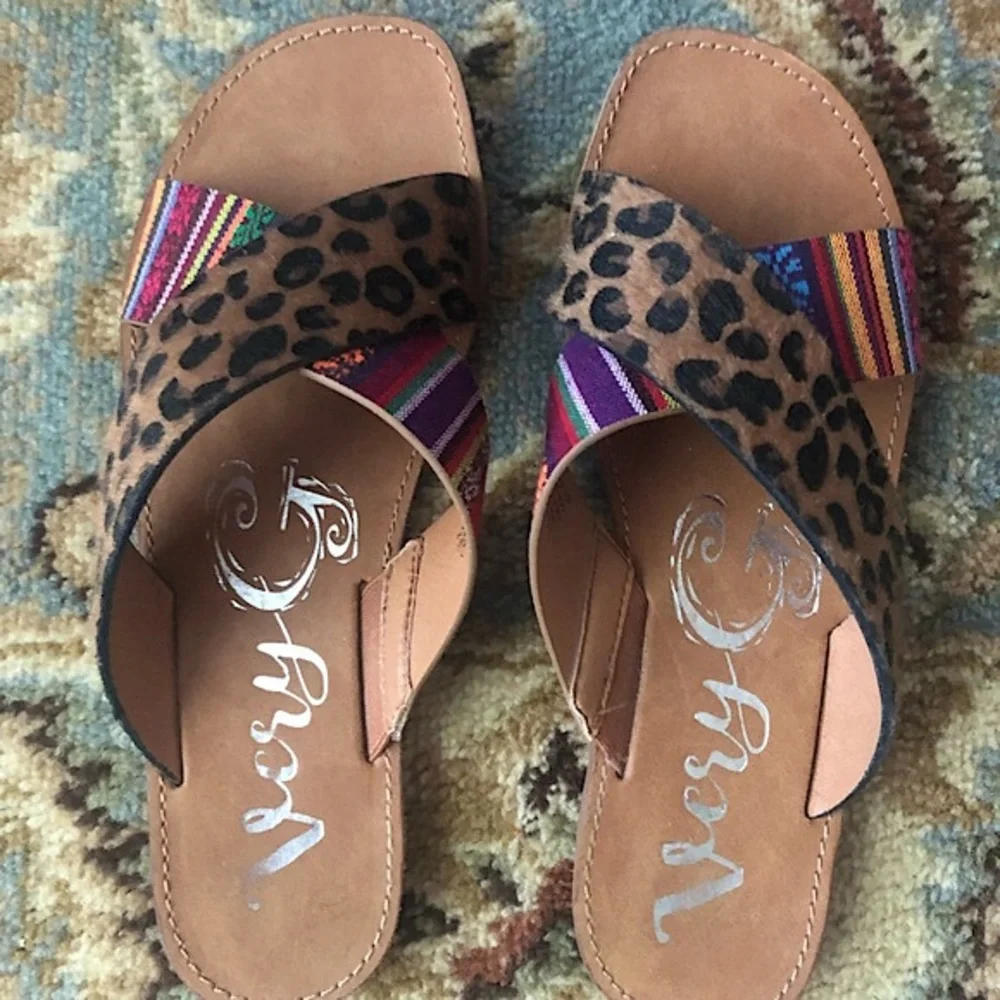 Very G Serape Leopard Sandals - Picture 7 of 13